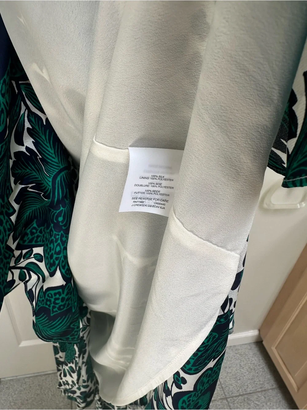 NWT J.Crew Silk Green Floral Slip Dress with ruffle skirt detail